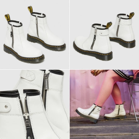 Dr. Martens 2976 Twin Zip White Leather Chelsea Boots Women's Size 6 - Picture 11 of 12